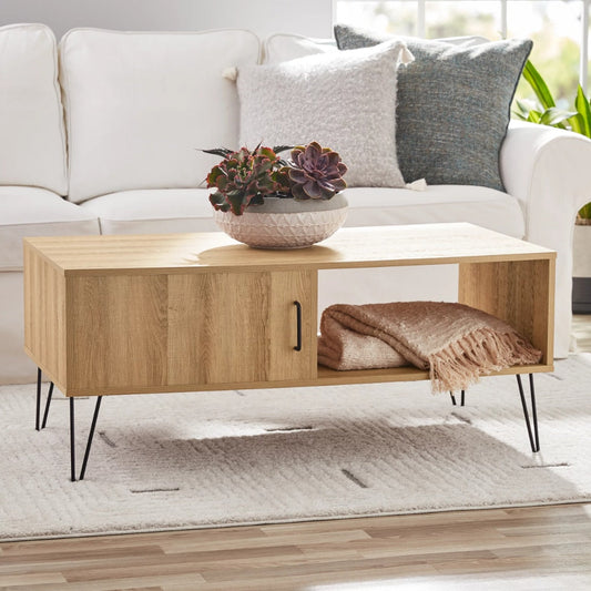 Fridleif - Modern Wood Coffee Table with Storage Square Coffee table with Storage