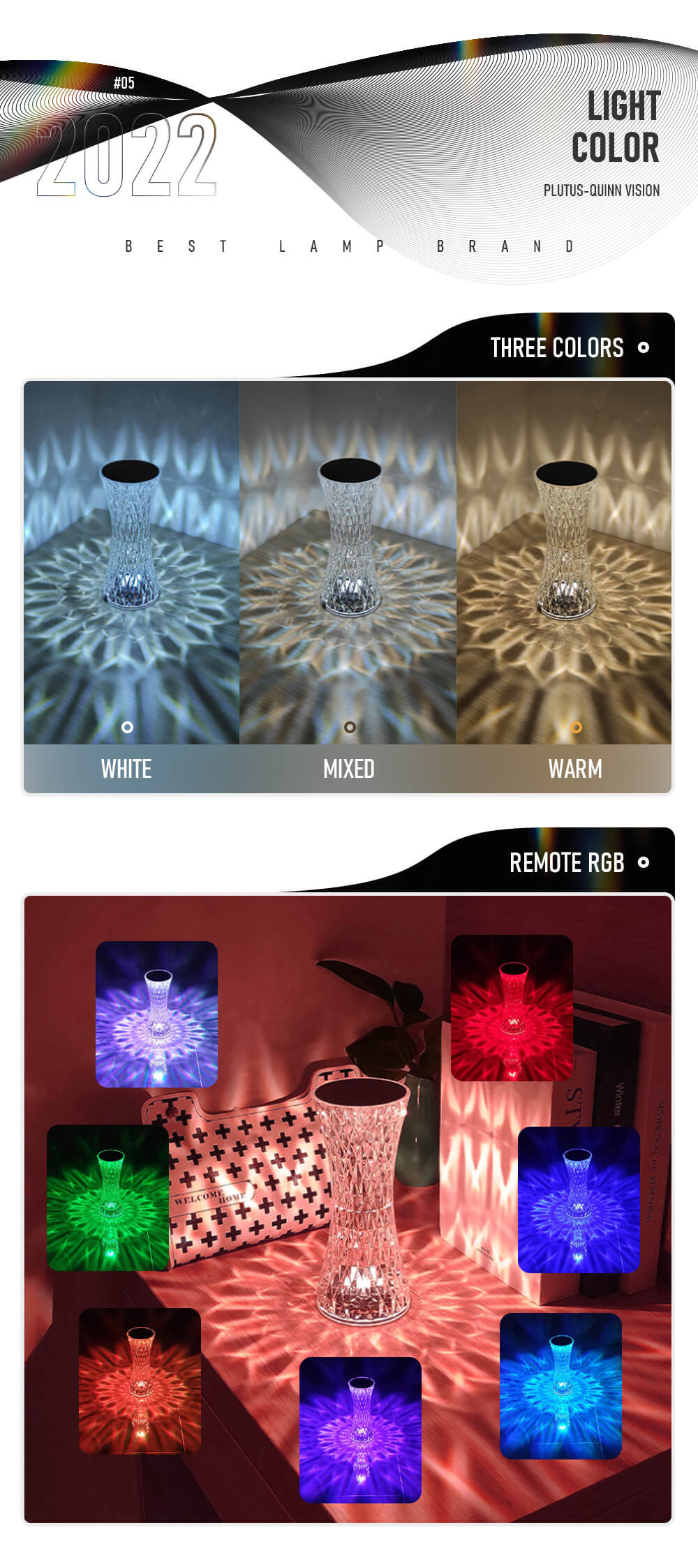 Pq Rane LED Crystal Night Light