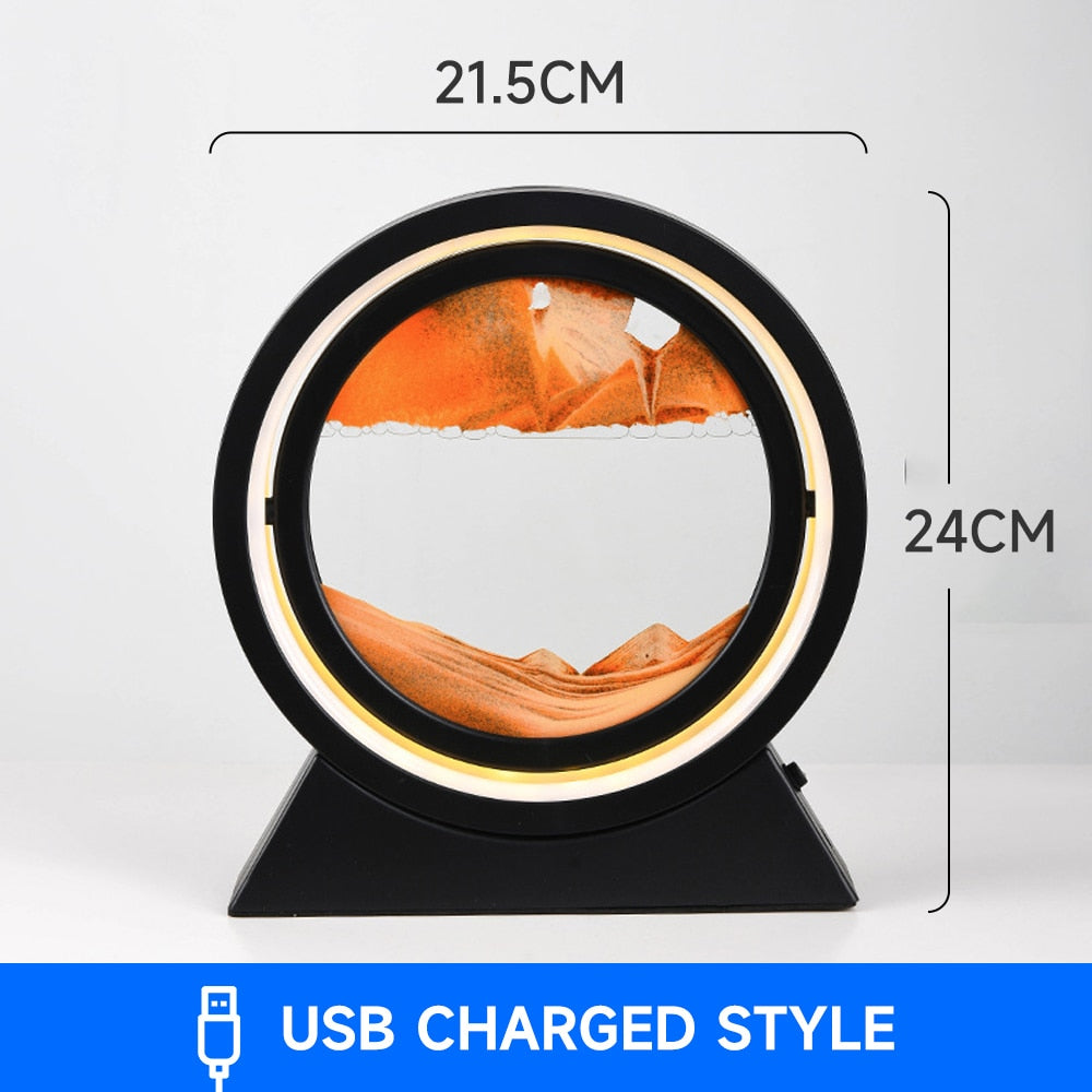 PQ 360° Rotate LED Sand Painting Night Lights