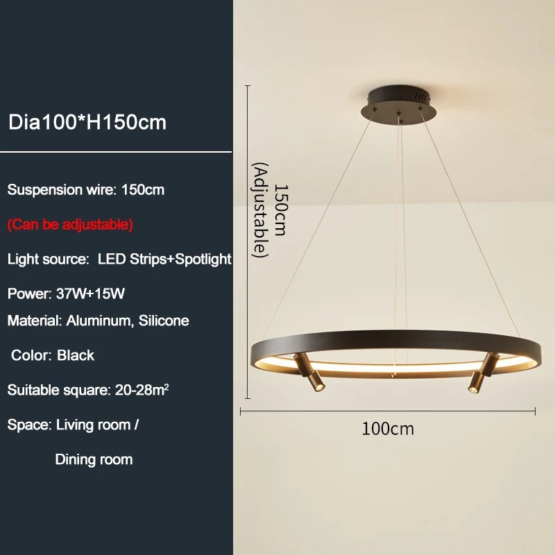 Ylk Black/Gold Spotlight Chandelier