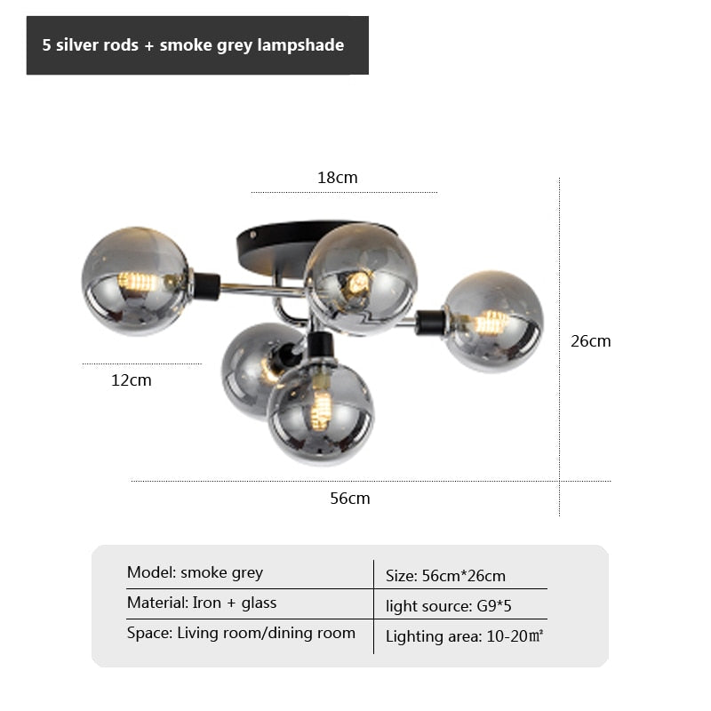 Wad Nordic Round Glass Chandelier