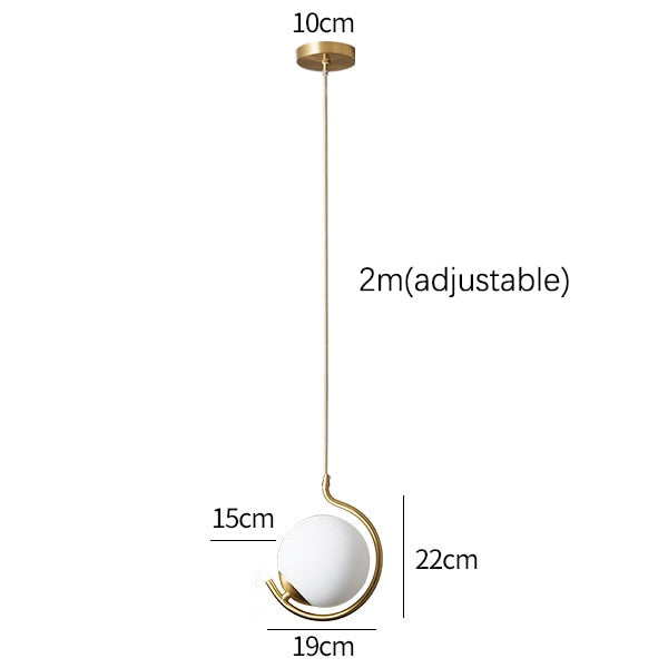 DAR Hafle - Glass Ball Modern LED Pendant Light