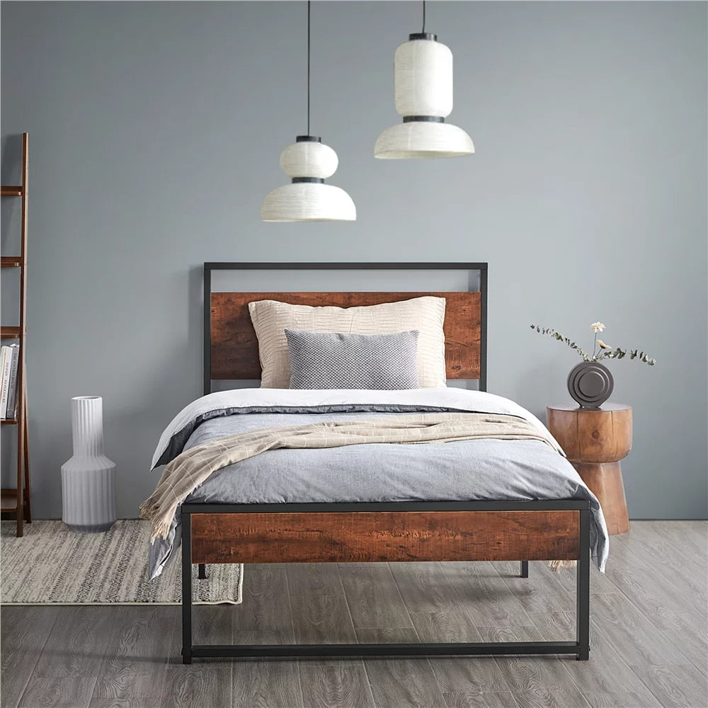Saga Wooden Twin Bed Frame