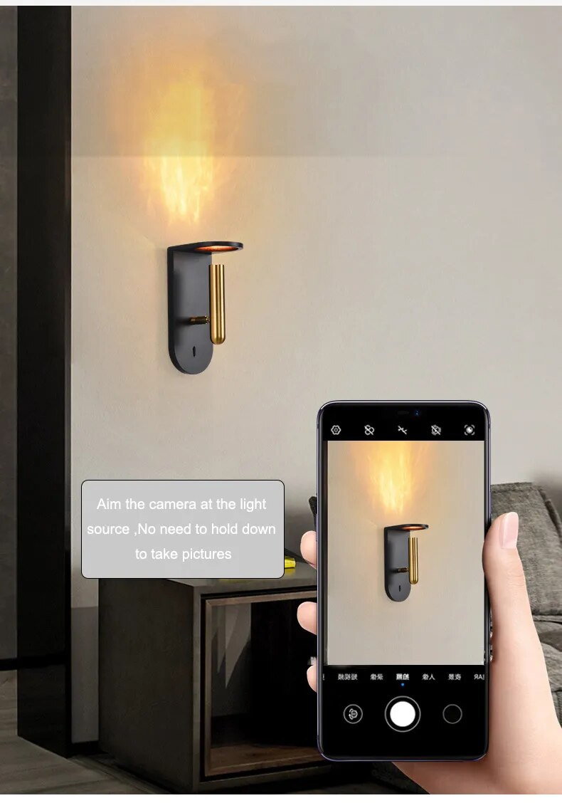 350° Nordic Flame Effect Wall Atmosphere Decorative Wall Lights