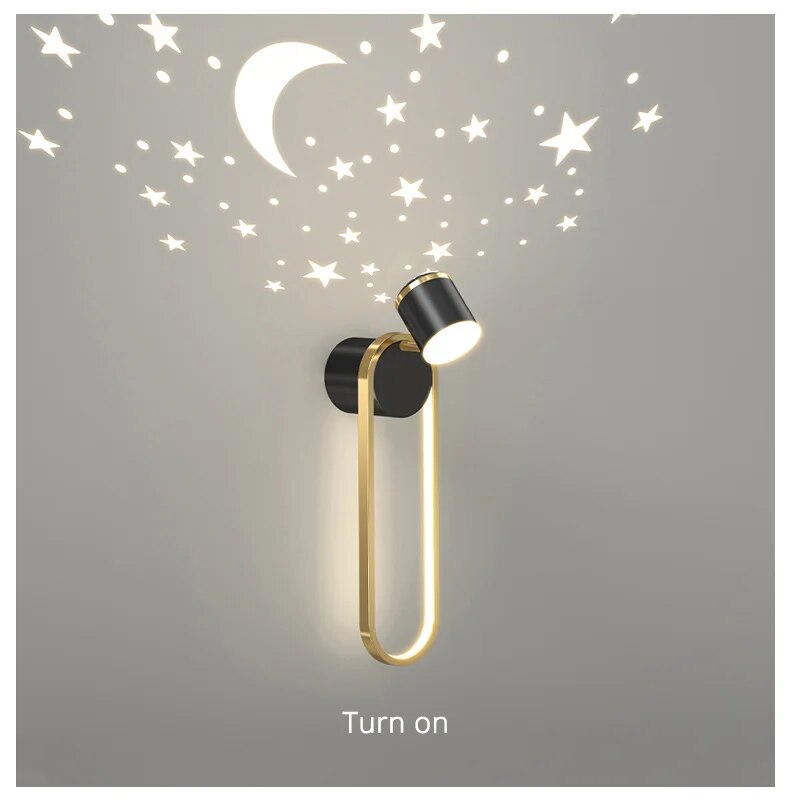 MAV Kid's room creative Wall Lamp Stars Projection Astronaut Decoration