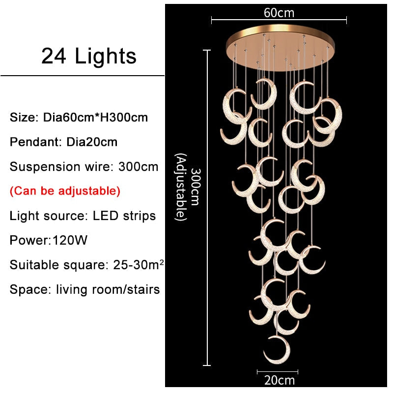 Ylk Half-Moon Modern LED Chandelier