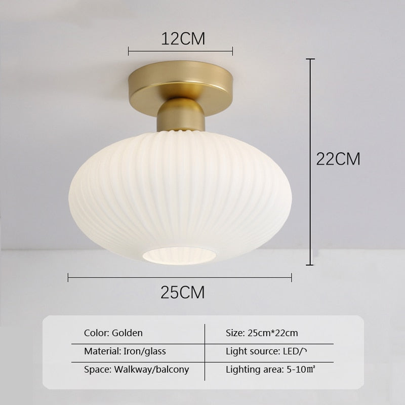 Wad Japanese-Style Glass Ceiling Lamp