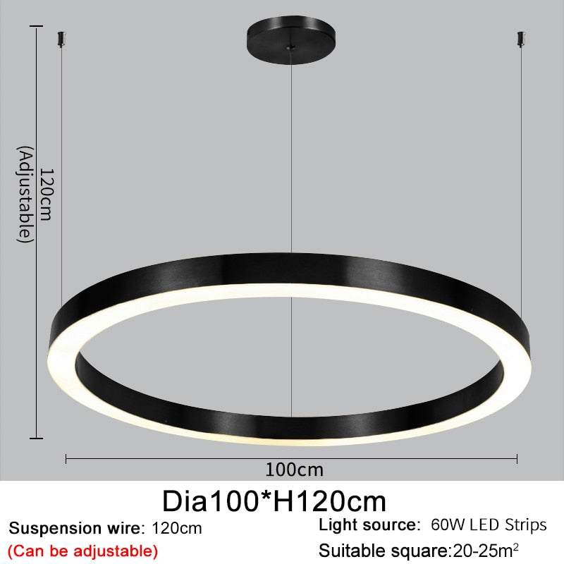 Ylk Bosque Black Ring Chandelier