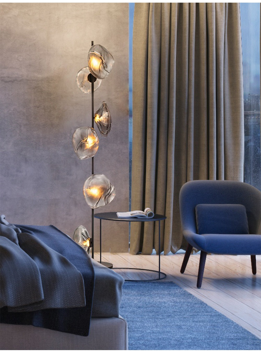 MAK Table/Floor/Stand Cloud Artistic Floor Lamps Glass LED Lighting Gray Nightlight