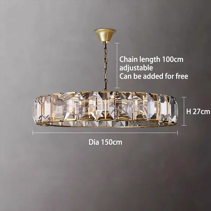 Navi Elegant Dimmable Crystal Chandelier
