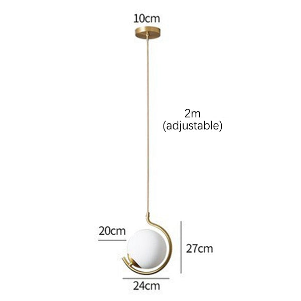 DAR Hafle - Glass Ball Modern LED Pendant Light