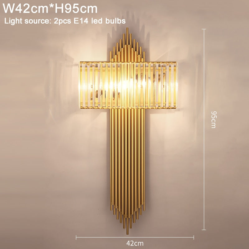 Ylk Black/Gold Crystal Wall Lamp