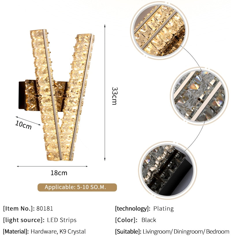 Ylk V Crystal Wall Sconce