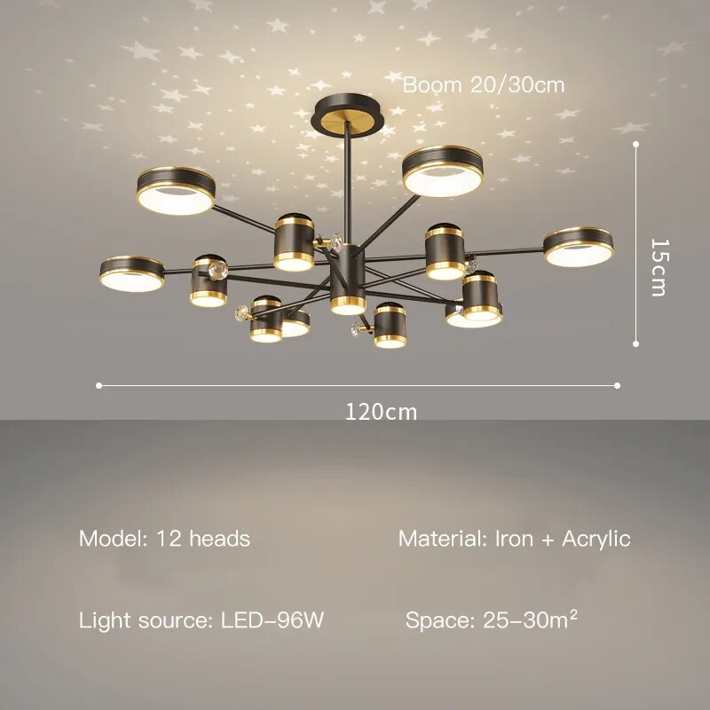 Nordic Starry Ceiling Chandelier Light
