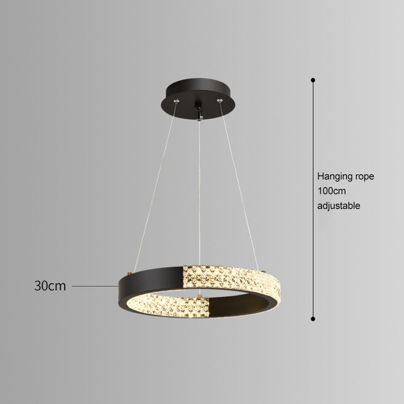 Indoors Ahsan - Gold Black Circle Rectangular Chandeliers Ceiling Lights