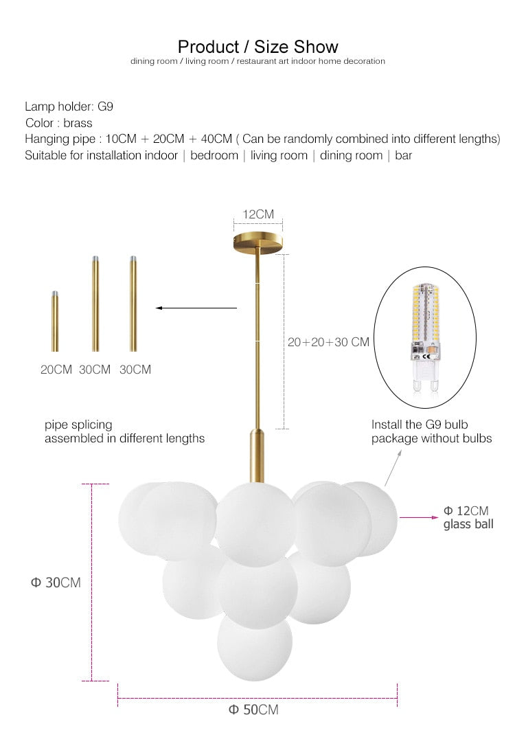 IAN Libertad modern luxury glass chandelier lighting
