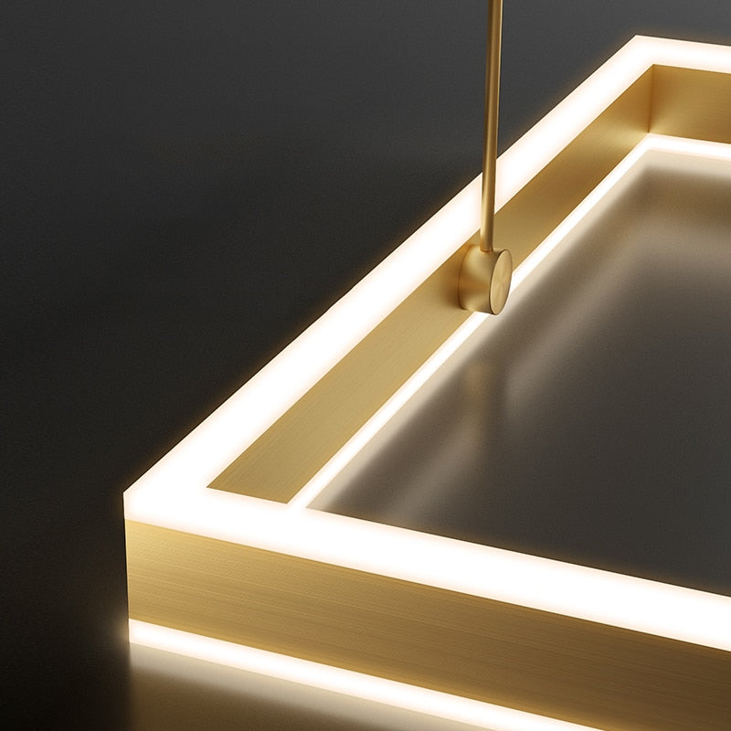 Ylk Square Black/Gold Hanging Lamp