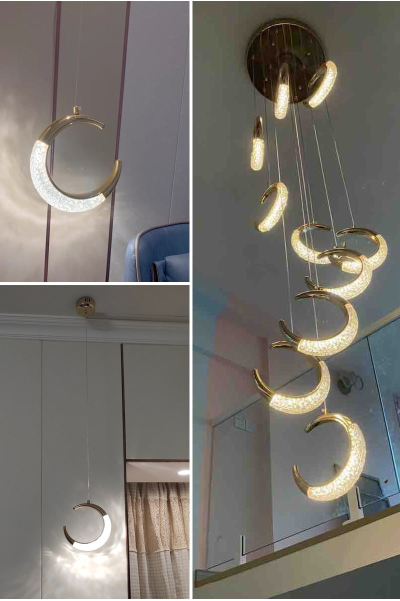Ylk Half-Moon Modern LED Chandelier