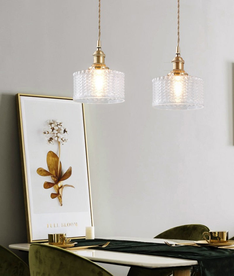 Nordic Glass Minimalist E27 Transparent Lampshade Pendant Light