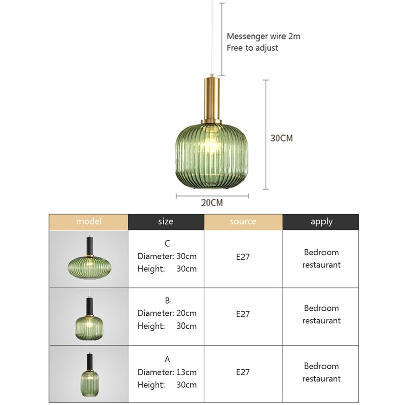 Wad Nordic Colorful Glass Pendant Light