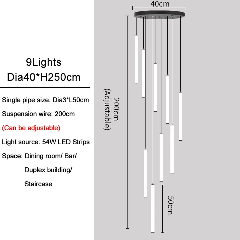 Ylk Tube Modern LED Chandelier