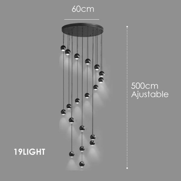 APEX Modern LED Duplex Hall Lighting Spiral Staircase Pendant Light