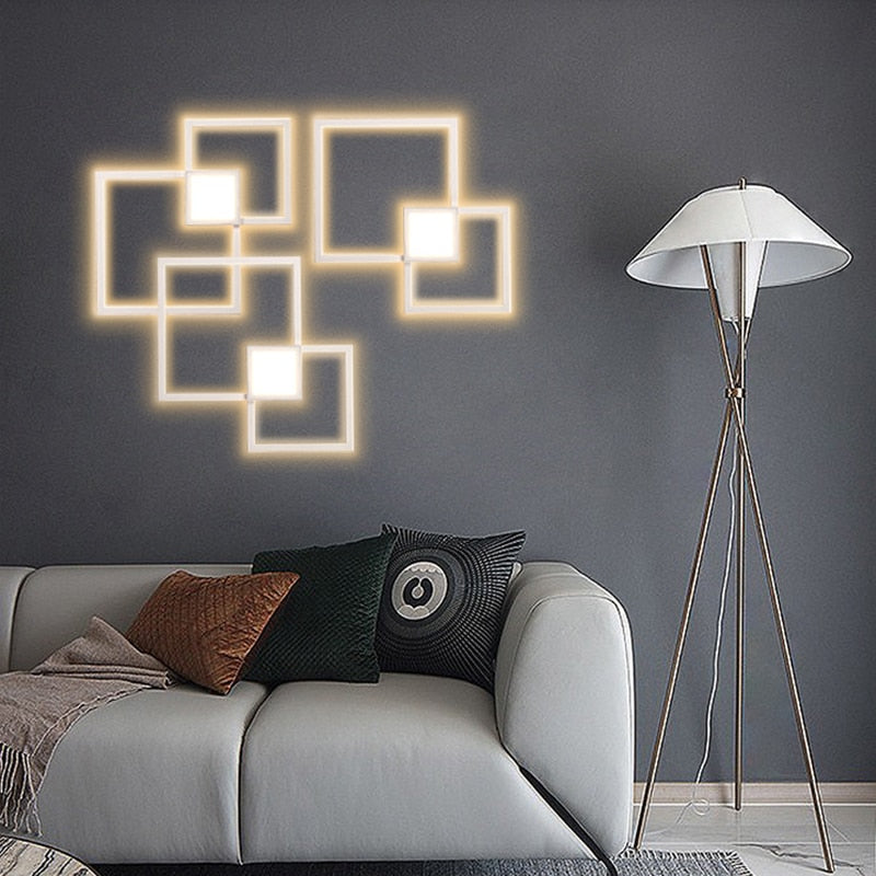 IIS Minimalist Wall Lamp Dimmable  Black White Square Sconces