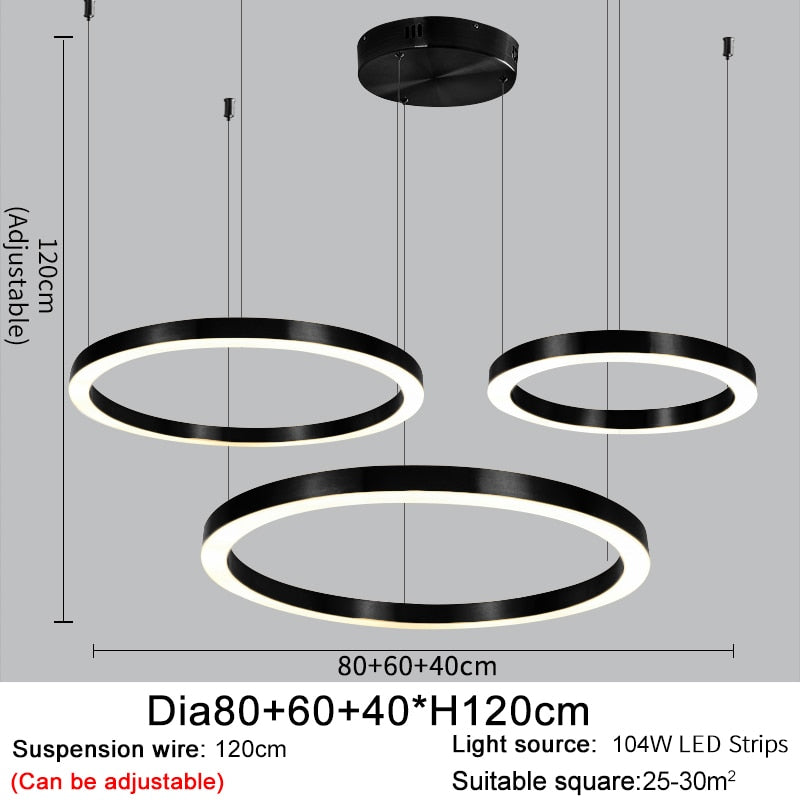 Ylk Bosque Black Ring Chandelier