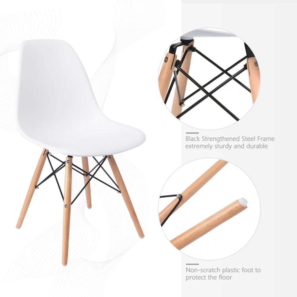 Idunn - Set of 4 Nordic Furniture Wooden Chair with Wooden Legs