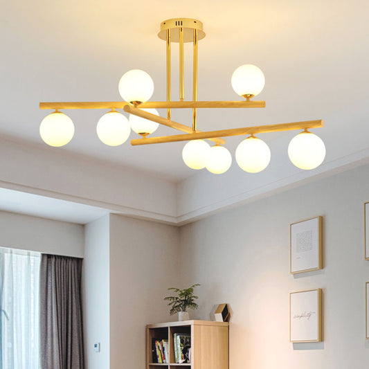 Semi Flush Glass Ball Chandelier Ceiling Light