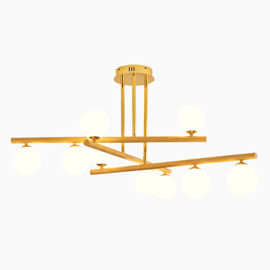 Semi Flush Glass Ball Chandelier Ceiling Light