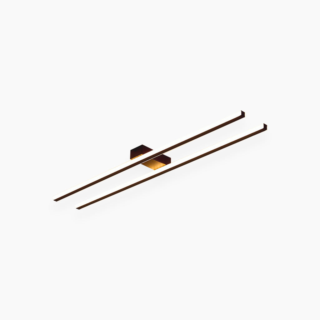 Semi-Flush Mount Ceiling Light  Minimalist Dual Bar Linear LED, 3 Colors
