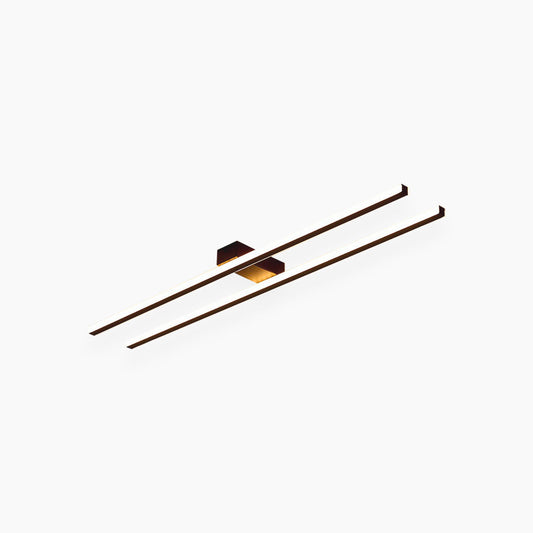Semi-Flush Mount Ceiling Light  Minimalist Dual Bar Linear LED, 3 Colors