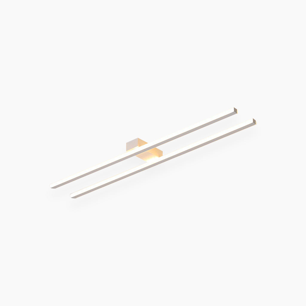 Semi-Flush Mount Ceiling Light  Minimalist Dual Bar Linear LED, 3 Colors