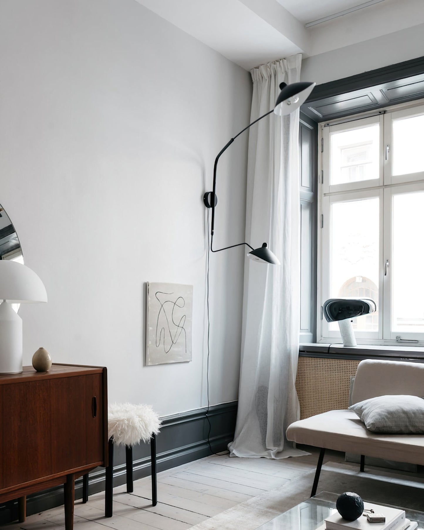 Serge Mouille Plug In Wall Lamp