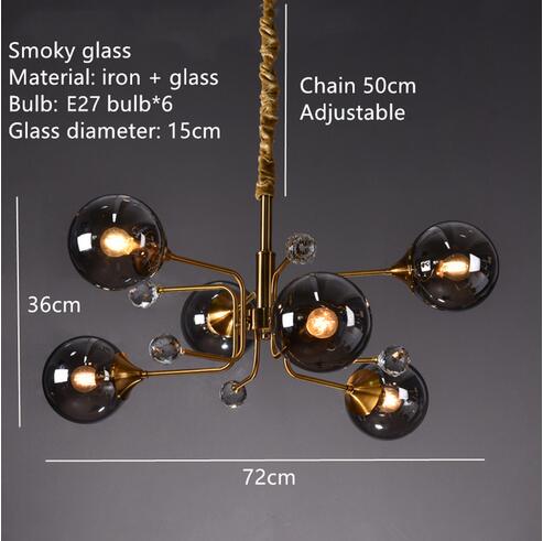 Eira Glass bubble chandelier Kitchen Island light