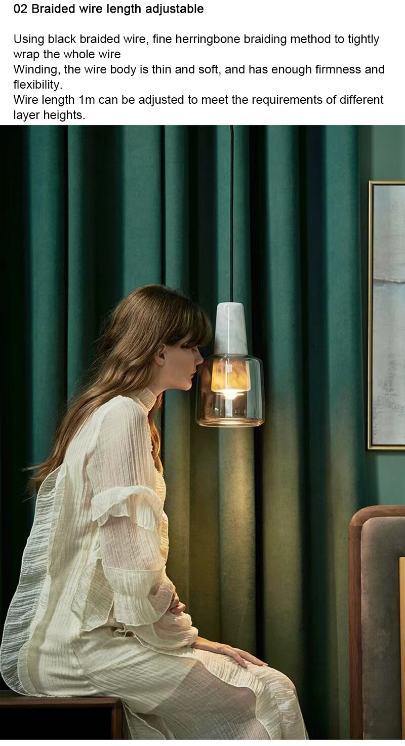 BAN Marble E27 LED pendant light modern Nordic hanging lamp