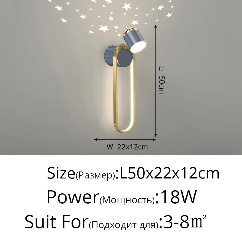 MAV Kid's room creative Wall Lamp Stars Projection Astronaut Decoration