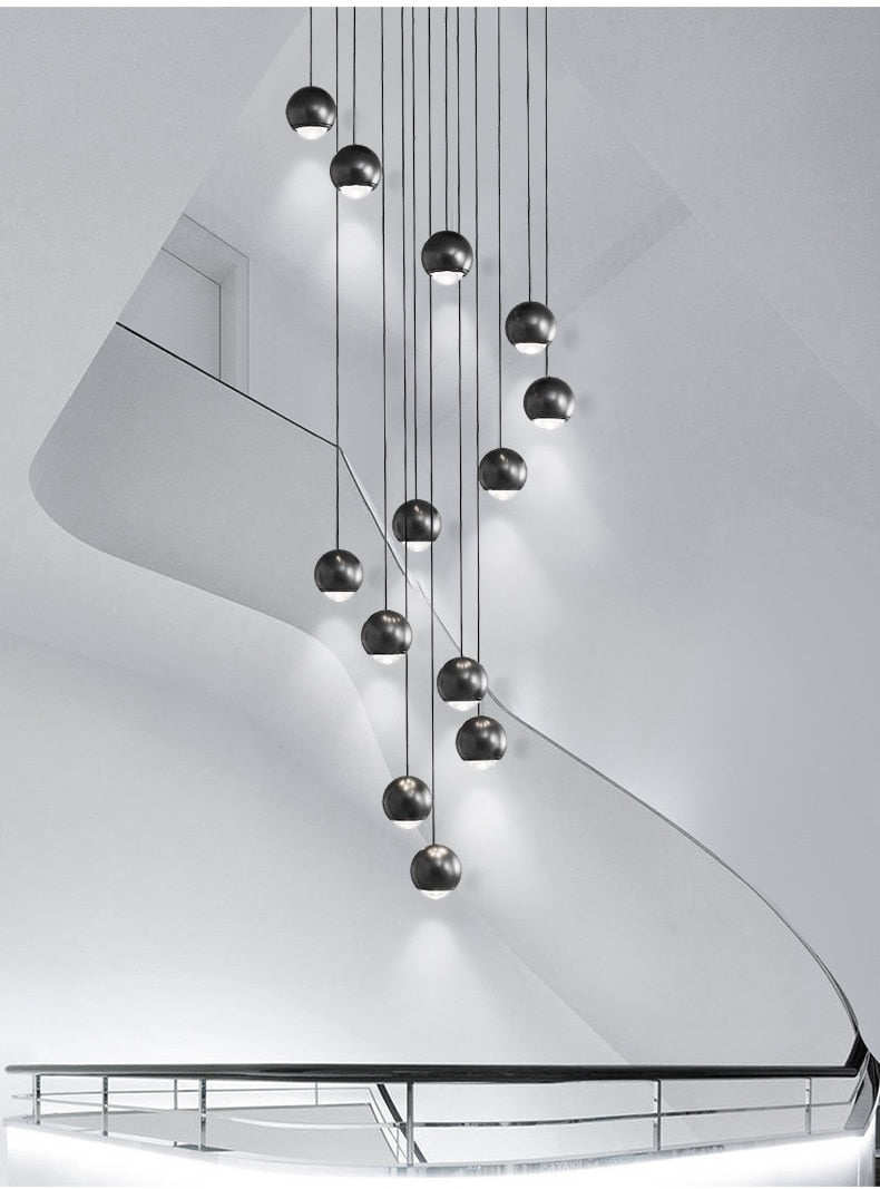 APEX Modern LED Duplex Hall Lighting Spiral Staircase Pendant Light