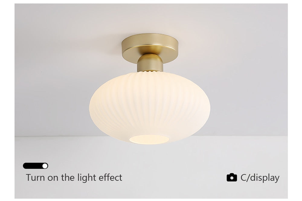 Wad Japanese-Style Glass Ceiling Lamp