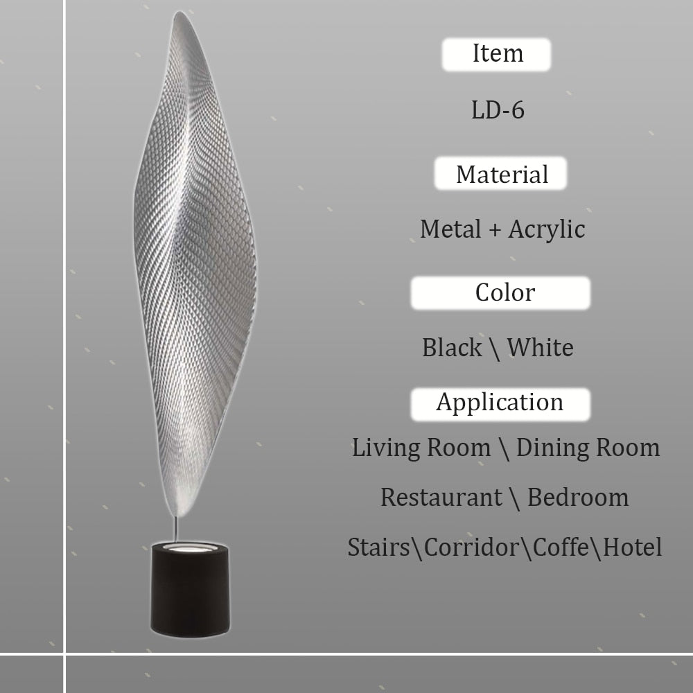 OLGA Leaf Shape Artistical Floor Lamps Modern Creative Design Home Decoration