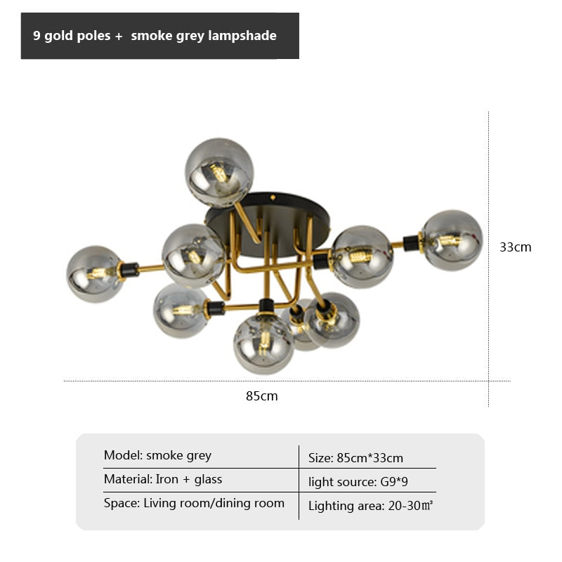 Wad Nordic Round Glass Chandelier
