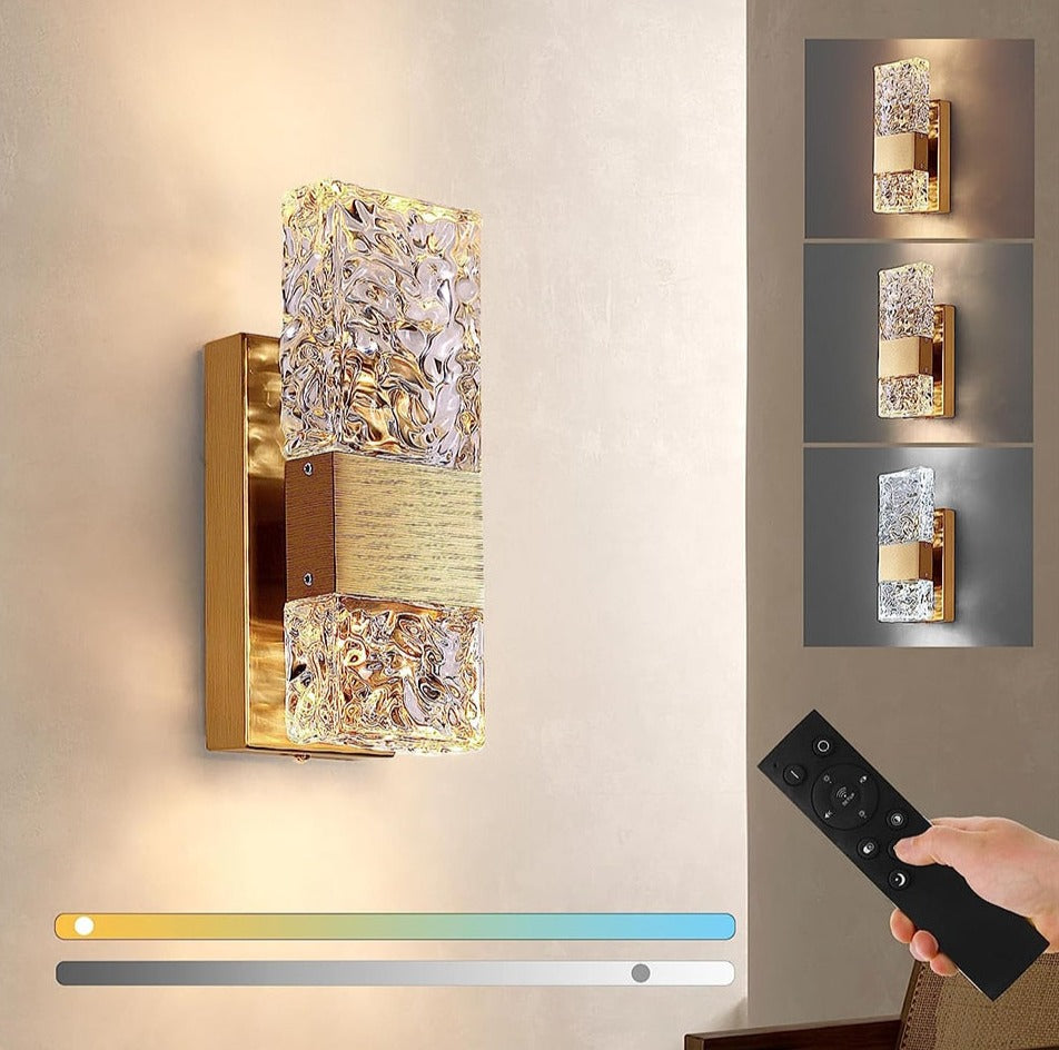 IIS Modern Crystal Lighting with Remote for Bedroom Living Room Hallway Bathroom Vanity