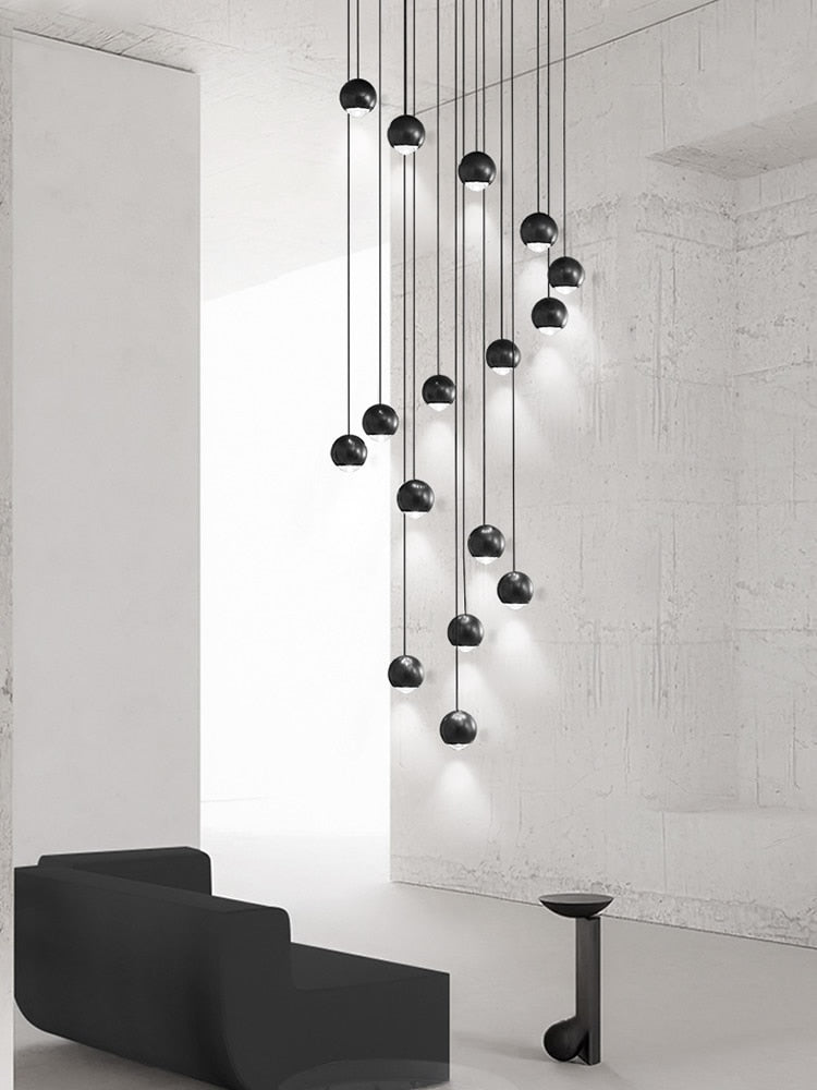 APEX Modern LED Duplex Hall Lighting Spiral Staircase Pendant Light