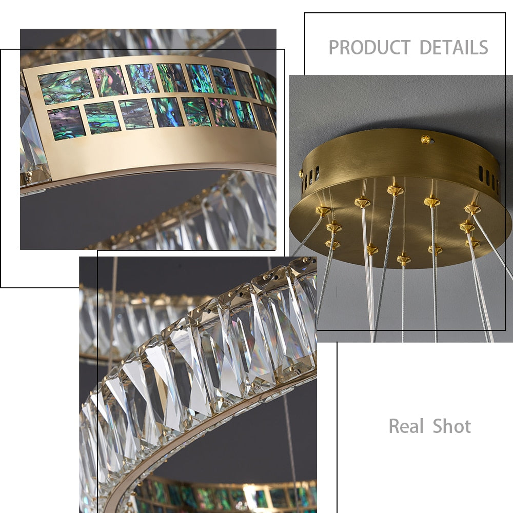 MAK Wall/Pendant Chandelier Luxury Hanging Lights Polished Shell High-end Ring Design