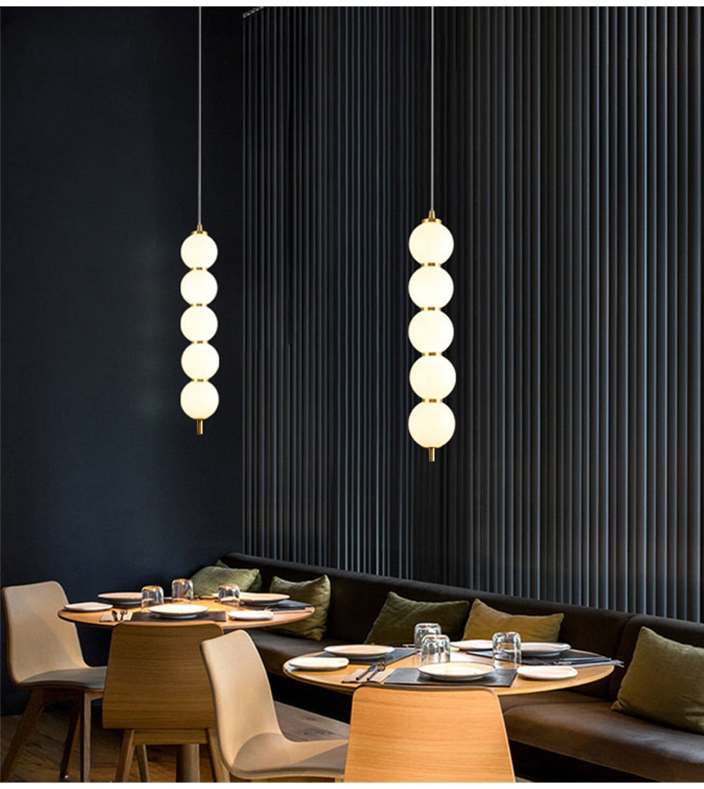 Mak Modern White Ball Pendant Light