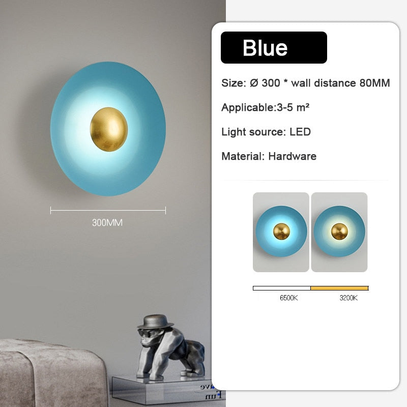 WIN Light luxury living room background round color wall lamp