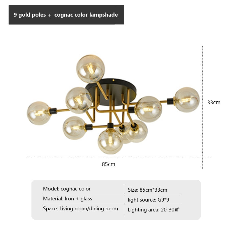 Wad Nordic Round Glass Chandelier