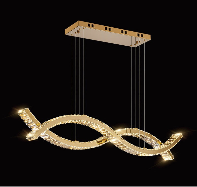 Ylk Wave Design Crystal Pendant Lamp