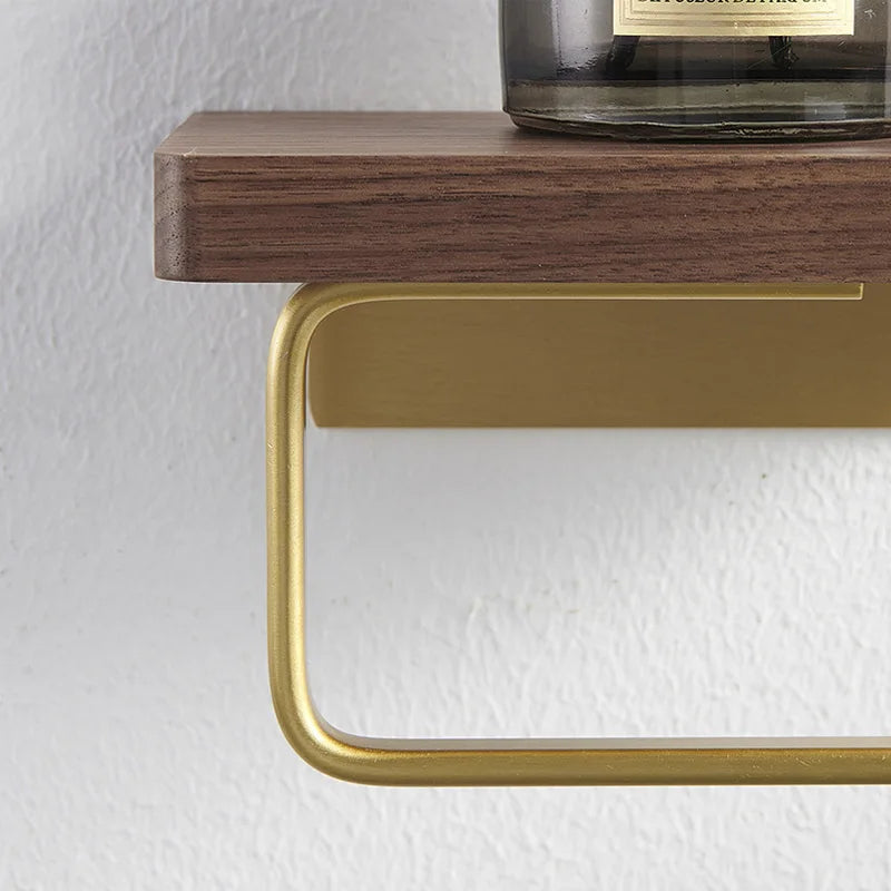 Cecilie - Toilet Roll Holder Brass Wood